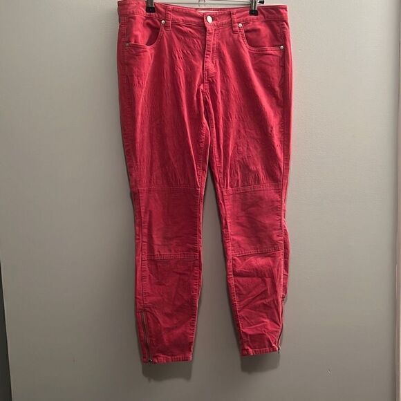 Carve Designs Women's Pink Zip Fly Zippered Leg Skinny Corduroy Pants Size 6 - Picture 1 of 9